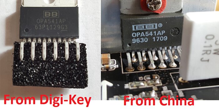 Difference in OP Amps OPA541 module from Digi-Key and from China