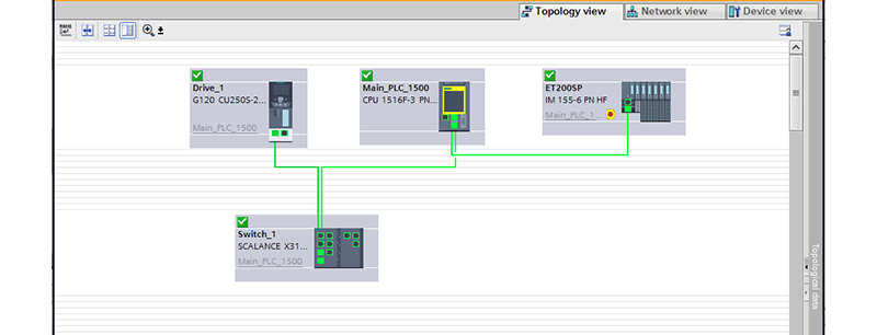 Topology setup in TIA portal