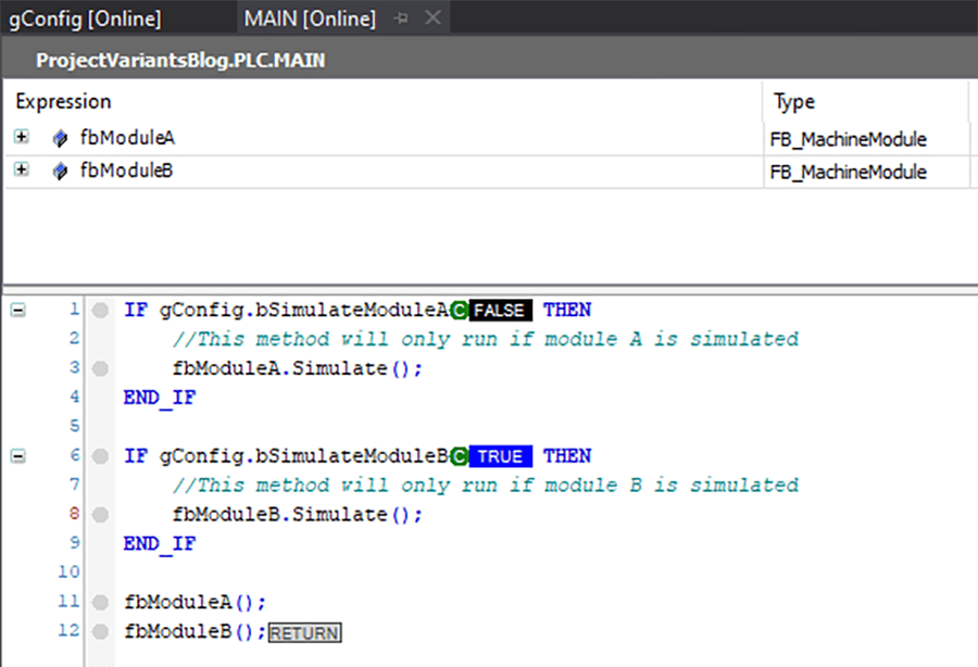 Twincat Project Variants Interface