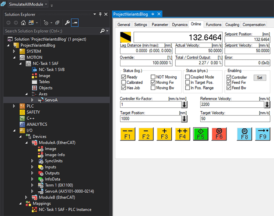 Twincat Project Variants Interface