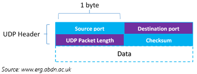 A diagram of UDP packet structure.