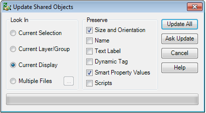 The Update Shared Objects dialog