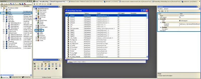 Create Virtual keys in B&R Automation Studio.