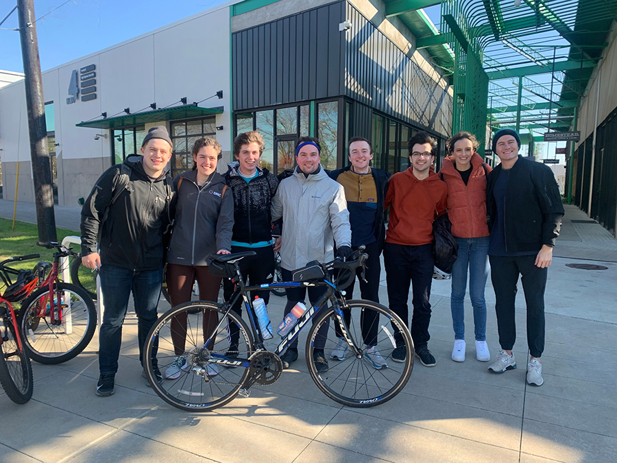 The Houston team with bike