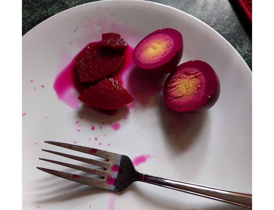 Beet and eggs