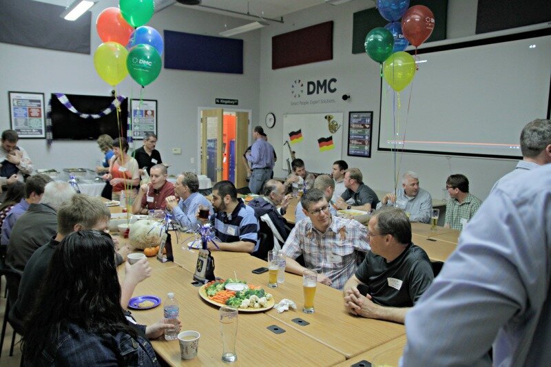 Guests at DMC enjoy the Oktoberfest fare for the evening.