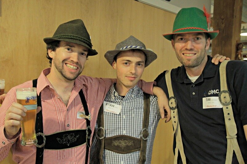 DMC engineers pose in their lederhosen for Oktoberfest 2014.