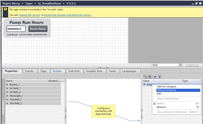 Configuring an HMI faceplate