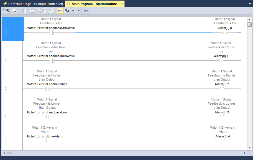 Alarm linking routine