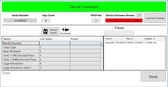 Device Configuration Screen