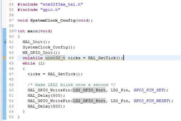 Atollic TrueSTUDIO STM32 Nucleo LED main program dynamic printf