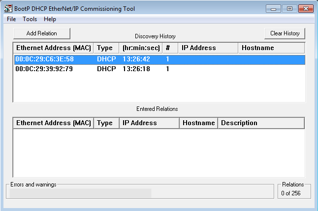 Rockwell BootP DHCP Comissioining tool