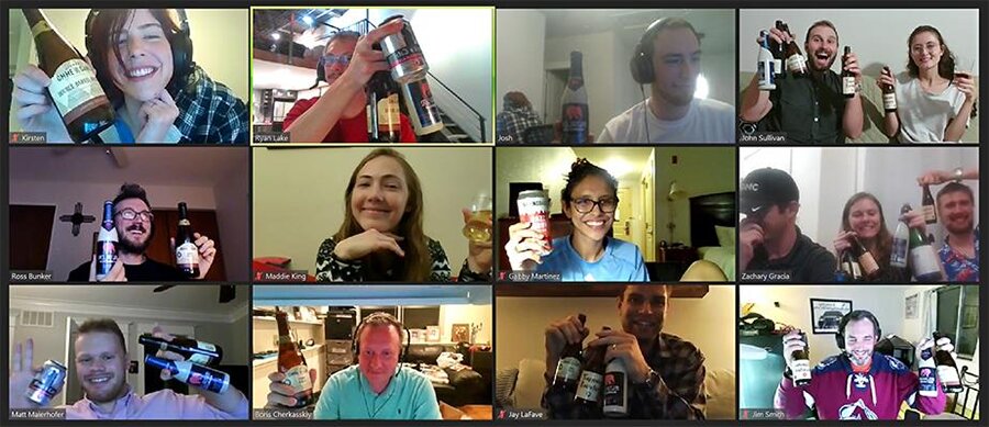 DMC Denver team on a virtual beer tasting