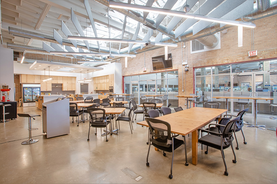 DMC Chicago's buildout highlights the building's industrial elements