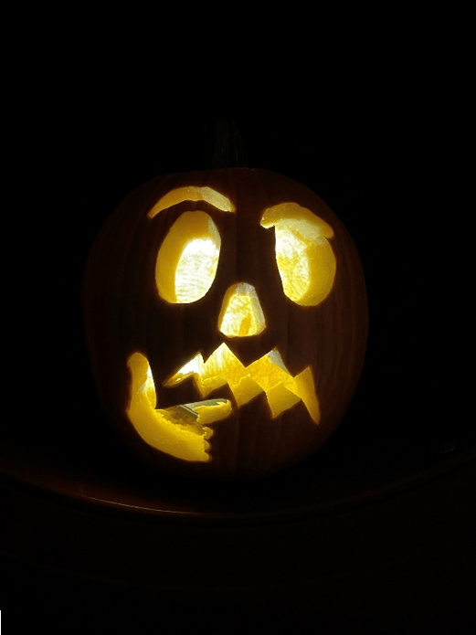 A carved pumpkin