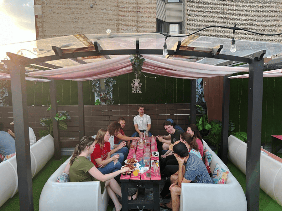 DMC's Chicago team on the Whiskey Business rooftop.