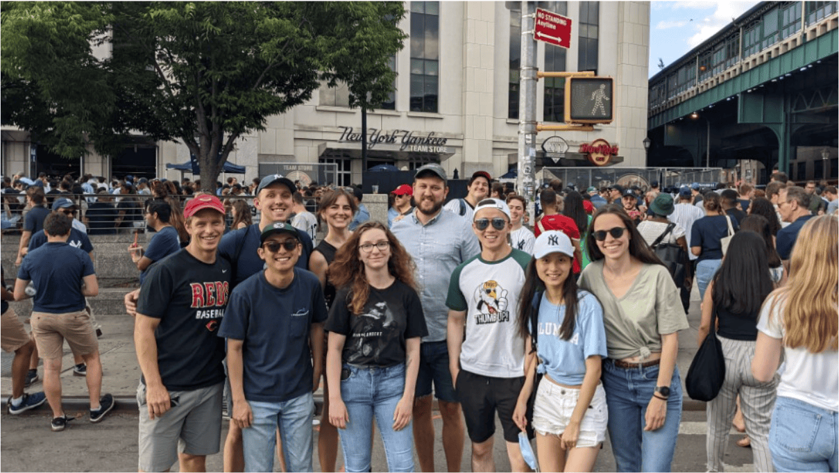 DMC New York rooted for the Yankees at a baseball game