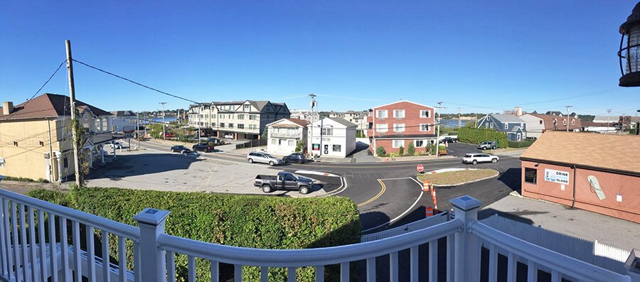 Panoramic view from the porch at our RI rental property