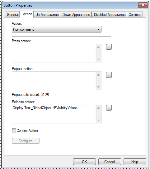 Passing a parameter file "VisibilityValues" to the display "Test_GlobalObject" in FactoryTalk