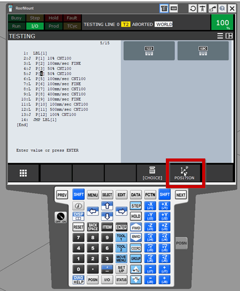 Fine Joint Position Control button indication