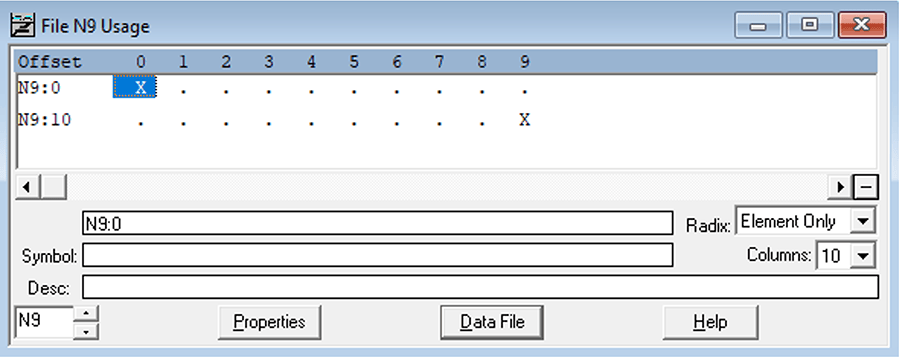 N9 Usage window