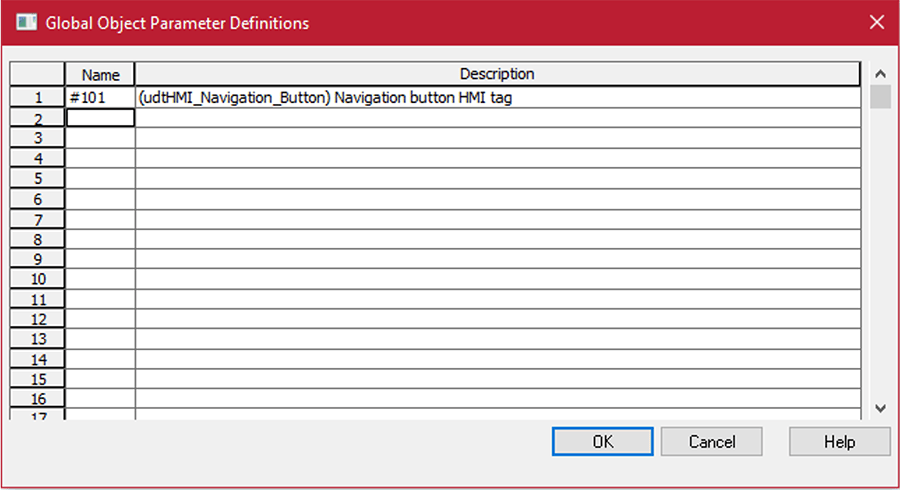 global object parameter definitions in FactoryTalk View