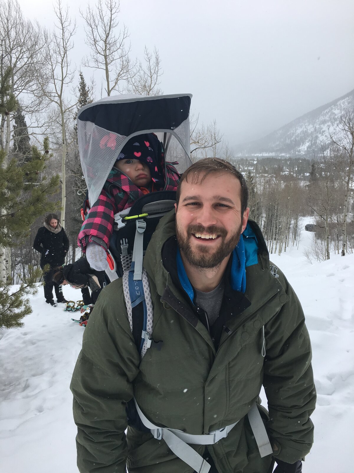 John and Scarlet hiking.