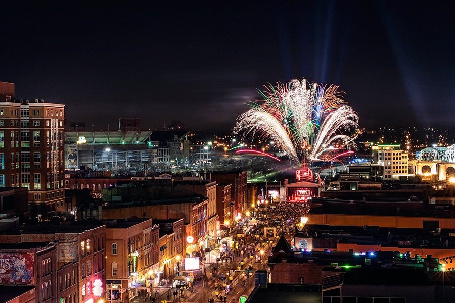 Broadway in Nashville on July 4