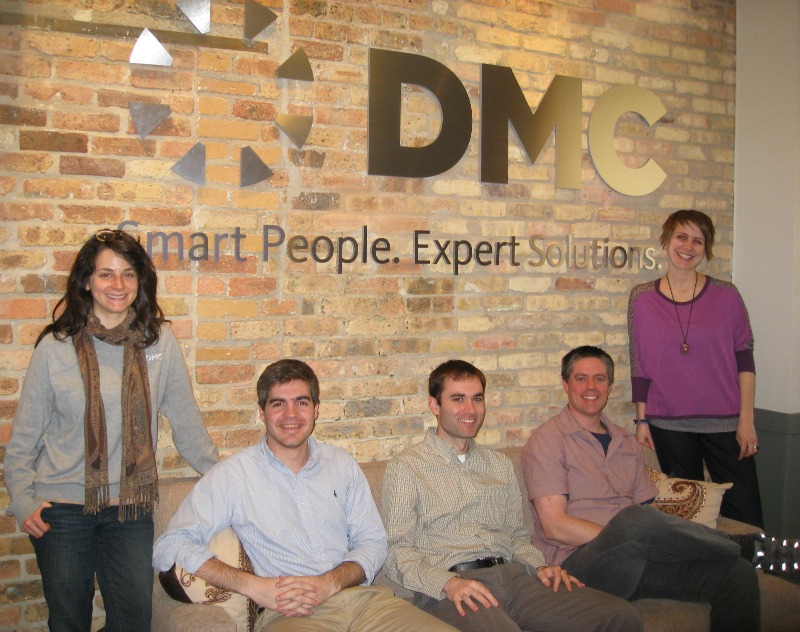 DMC Employees pose for the North Branch Works camera