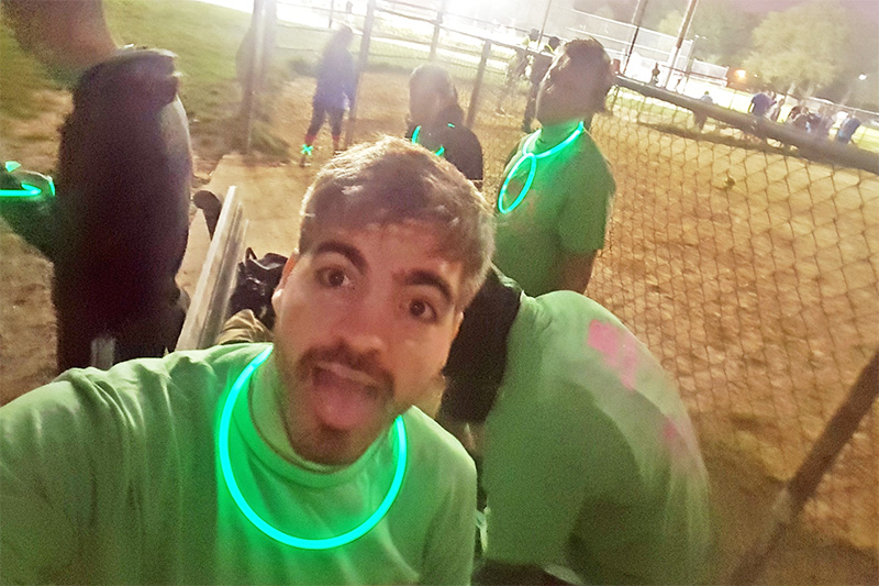 DMC NYC participated in a kickball league with glow sticks
