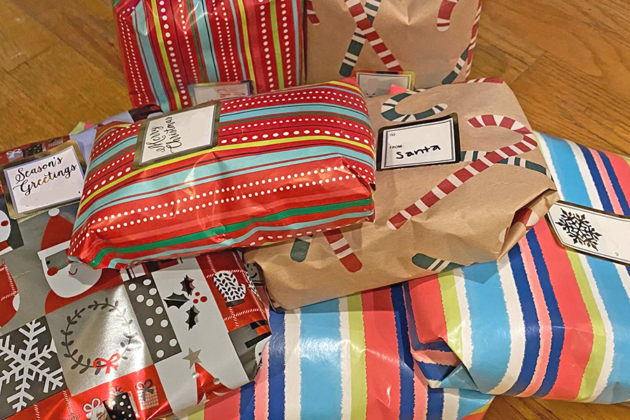 Gifts wrapped for operation santa