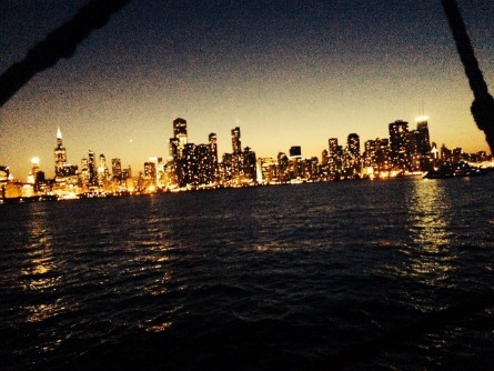 DMC employees catch a glimpse of Chicago's skyline at a company event.