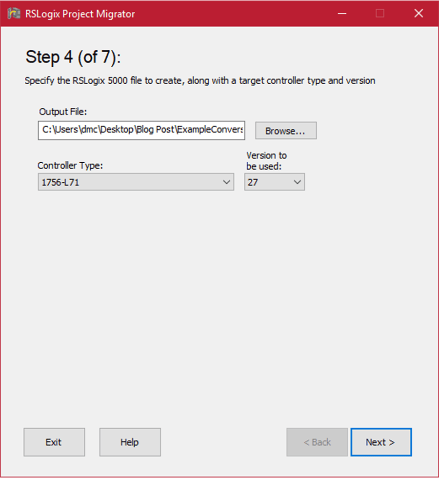 RSlogix project migrator step 4