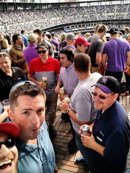Employees at the Rockies game