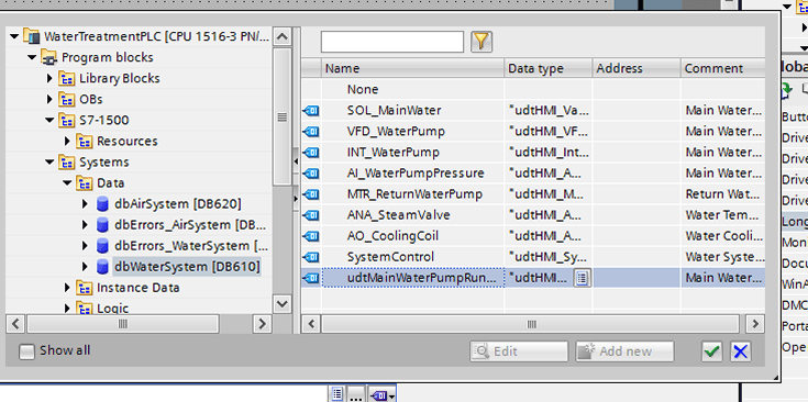 Map the UDT to the faceplate instance