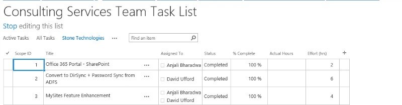 Edit a list in spreadsheet mode with SharePoint 2013.