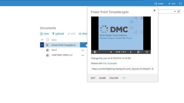 Preview your document before opening in SharePoint 2013.