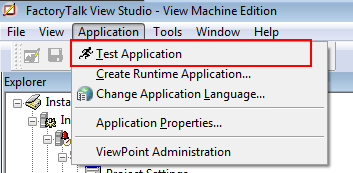 Testing application in FactoryTalk View Studio ME