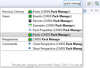Atollic TrueSTUDIO CMSIS Pack Manager