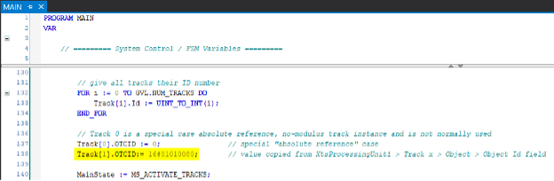 update track OTCID