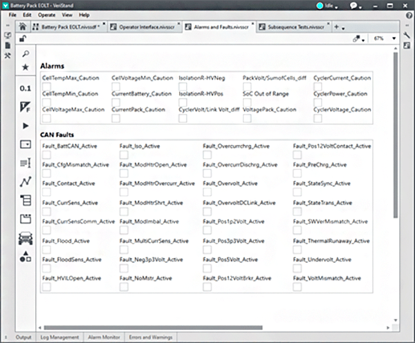 VeriStand alarm detail screen