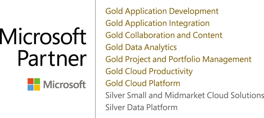 DMC's Microsoft Partner Certifications in Application Development, Collaboration, Data Analytics, Cloud Productivity, and Small and Mid-Market Cloud Solutions