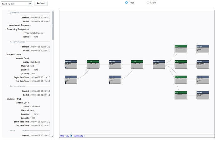 Track and Trace interface